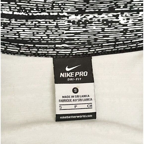 Nike Long Sleeve Active Top Womens XS High Neck Black White Half Zip Dri Fit - Picture 7 of 8